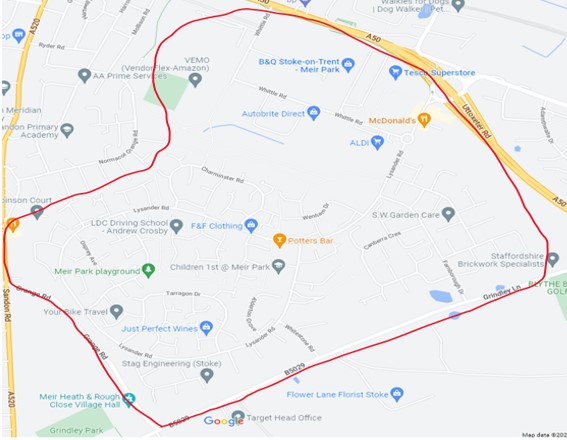 Meir Park map