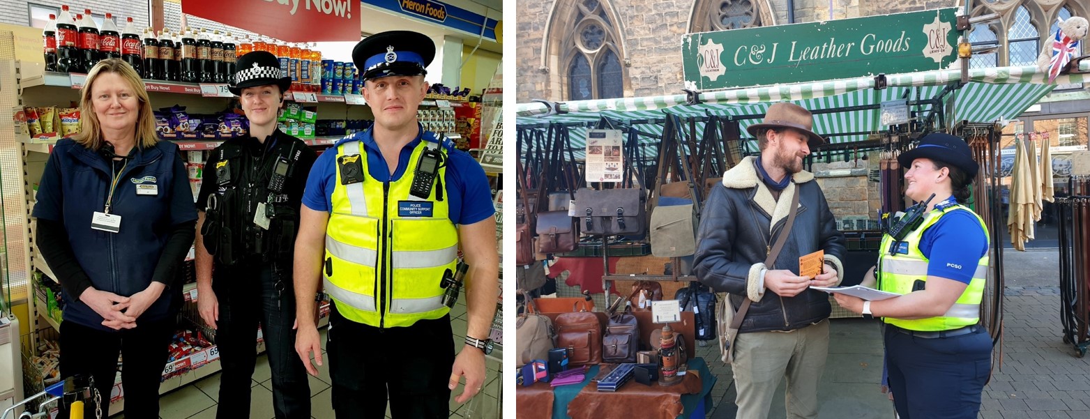 Officers engaging with business managers during week of action