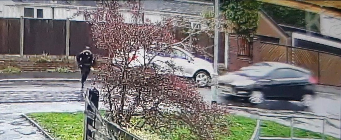 CCTV image showing black vehicle believed to be involved in collision