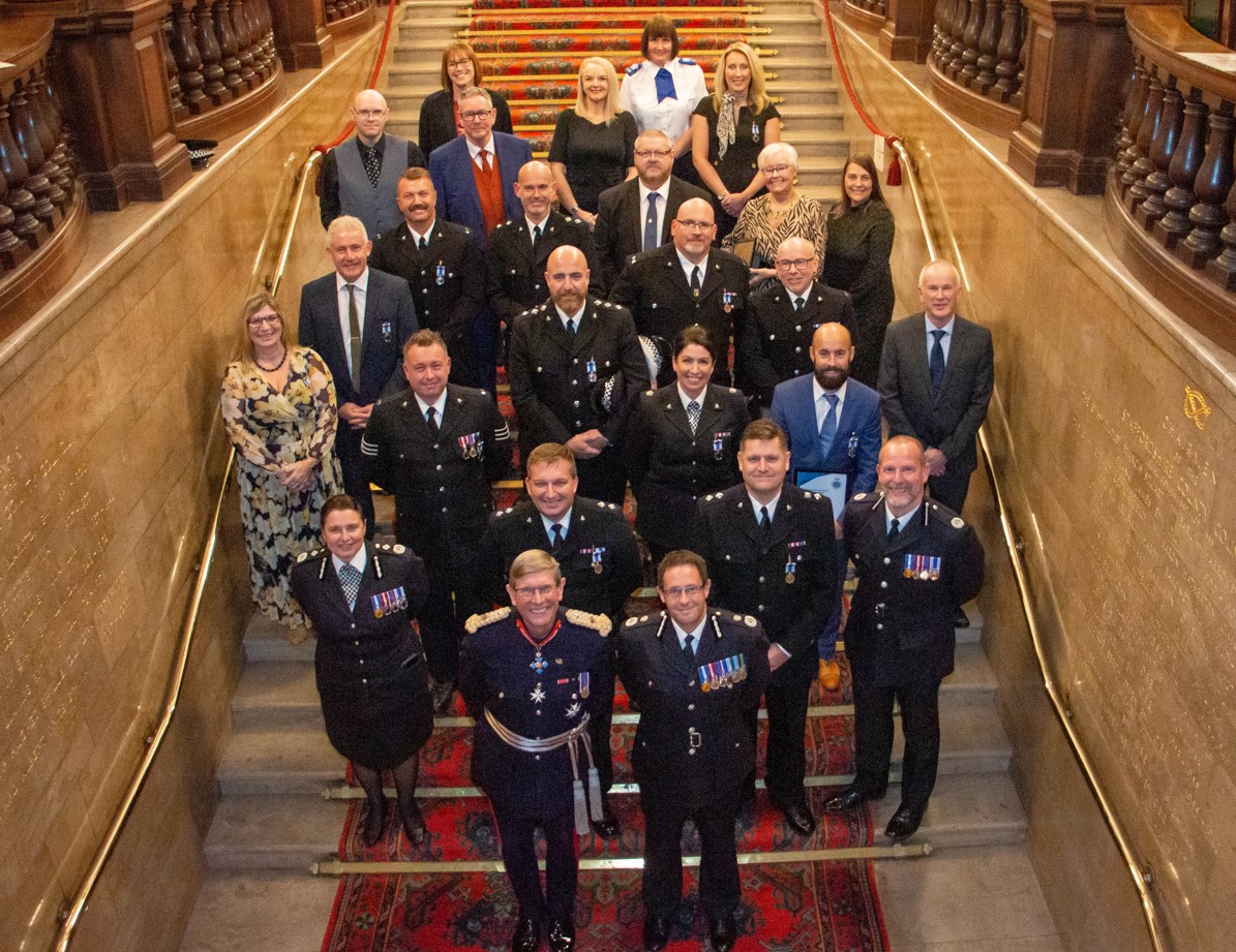 Group shot from the long service awards in Stafford