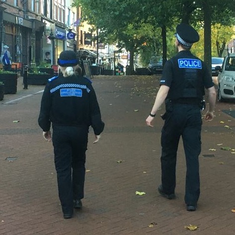 Officers in Newcastle High Street