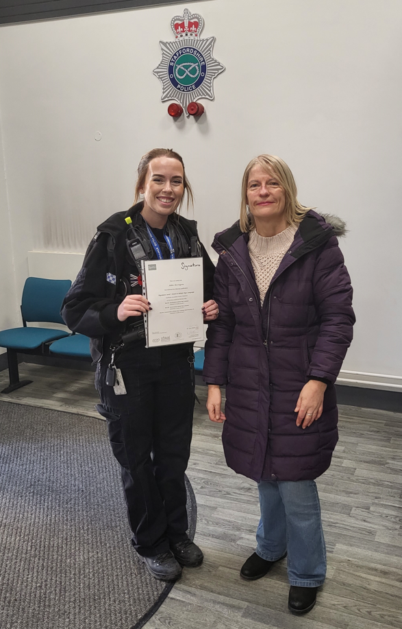 Picture of PC Abbie Skevington (left) and BSL Proud Hands teacher Susan Birkin (right)