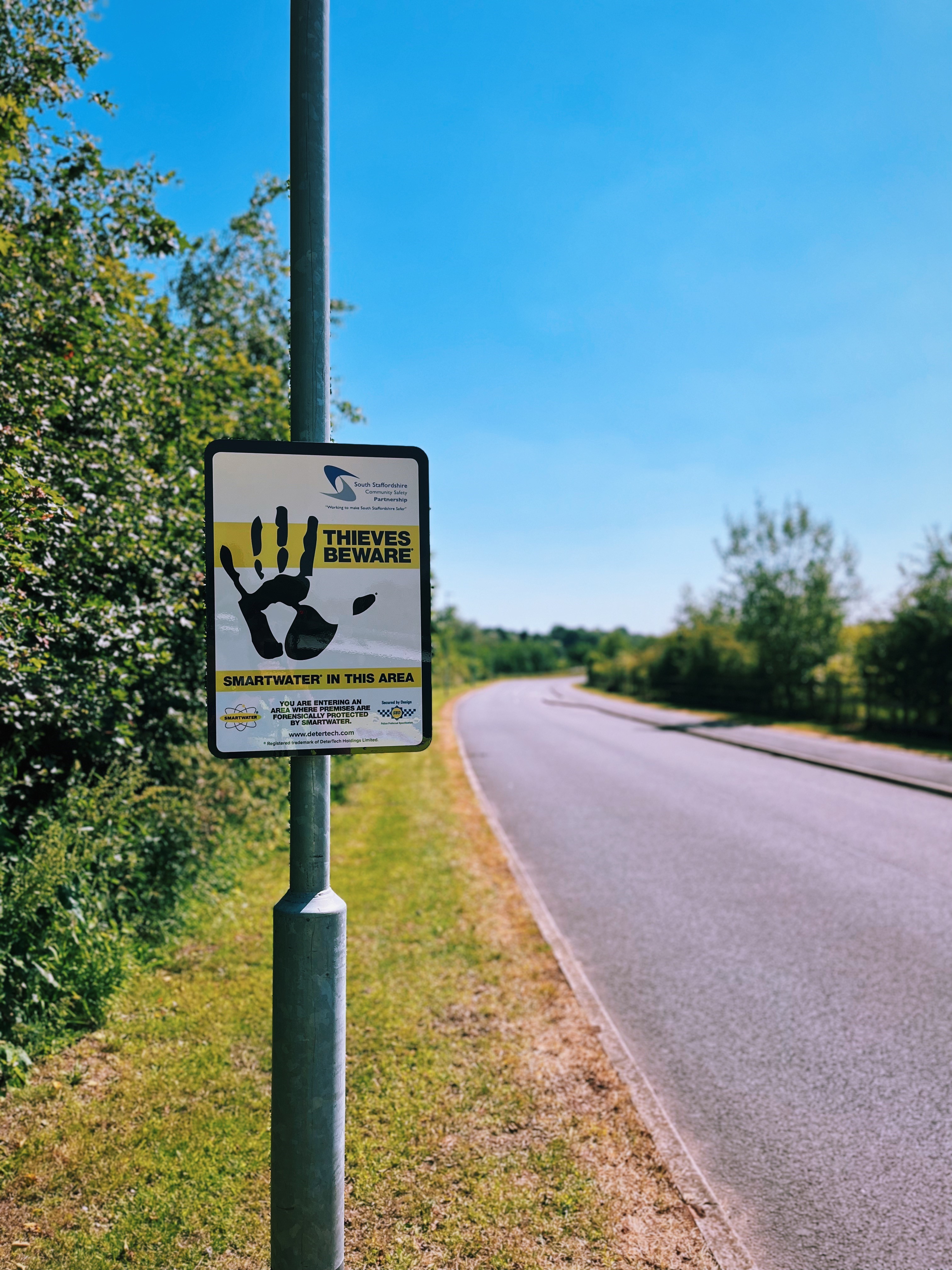 Smart Water notice in South Staffordshire