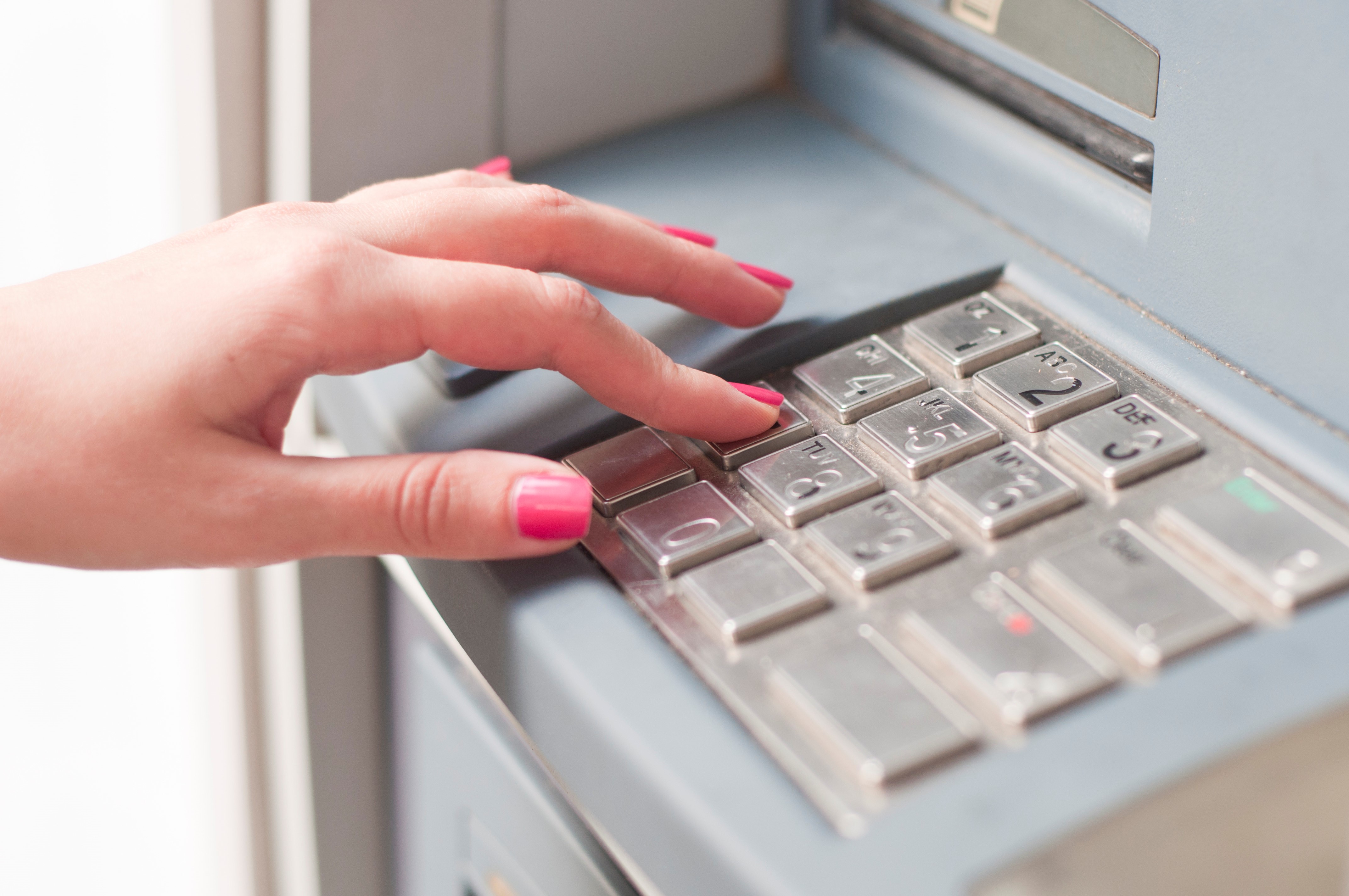 cashpoint being used