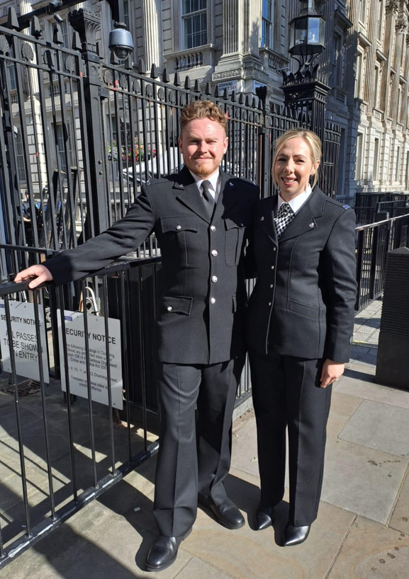 PC Josh Taylor and PC Emily Gabbott before the awards ceremony