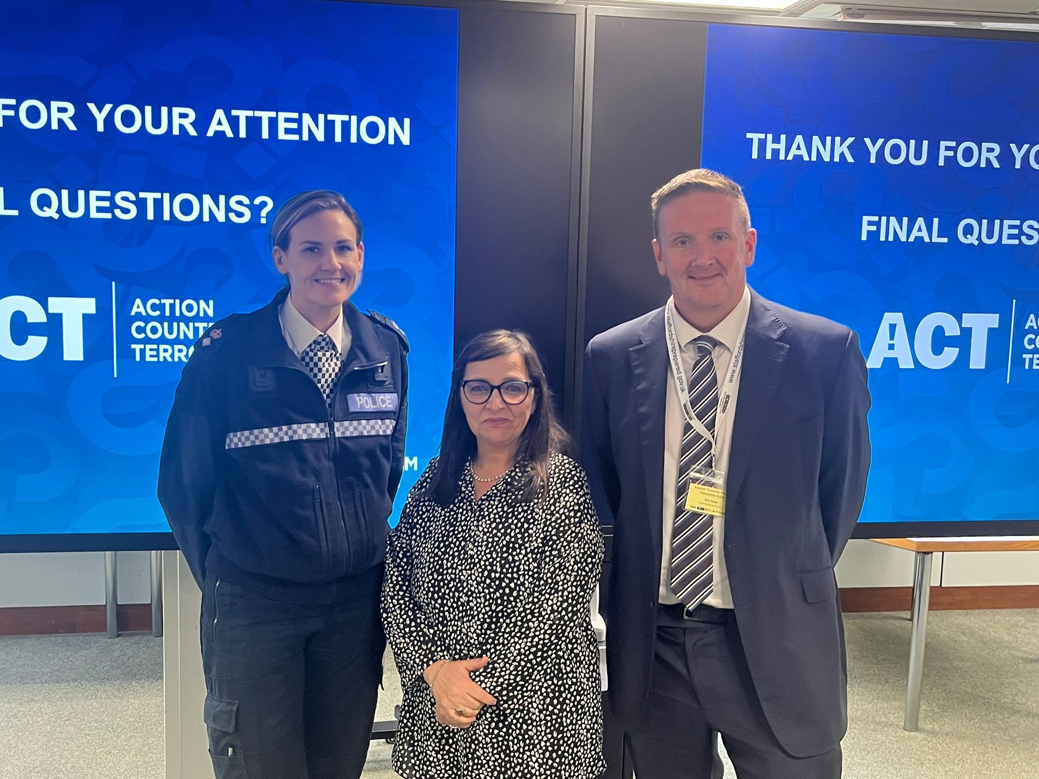 Chief Superintendent Gemma Ward, Figen Murray OBE and Supt Nick Rowe