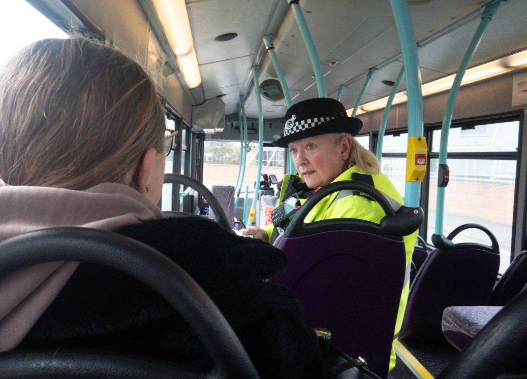 PCSO on the bus in Cannock