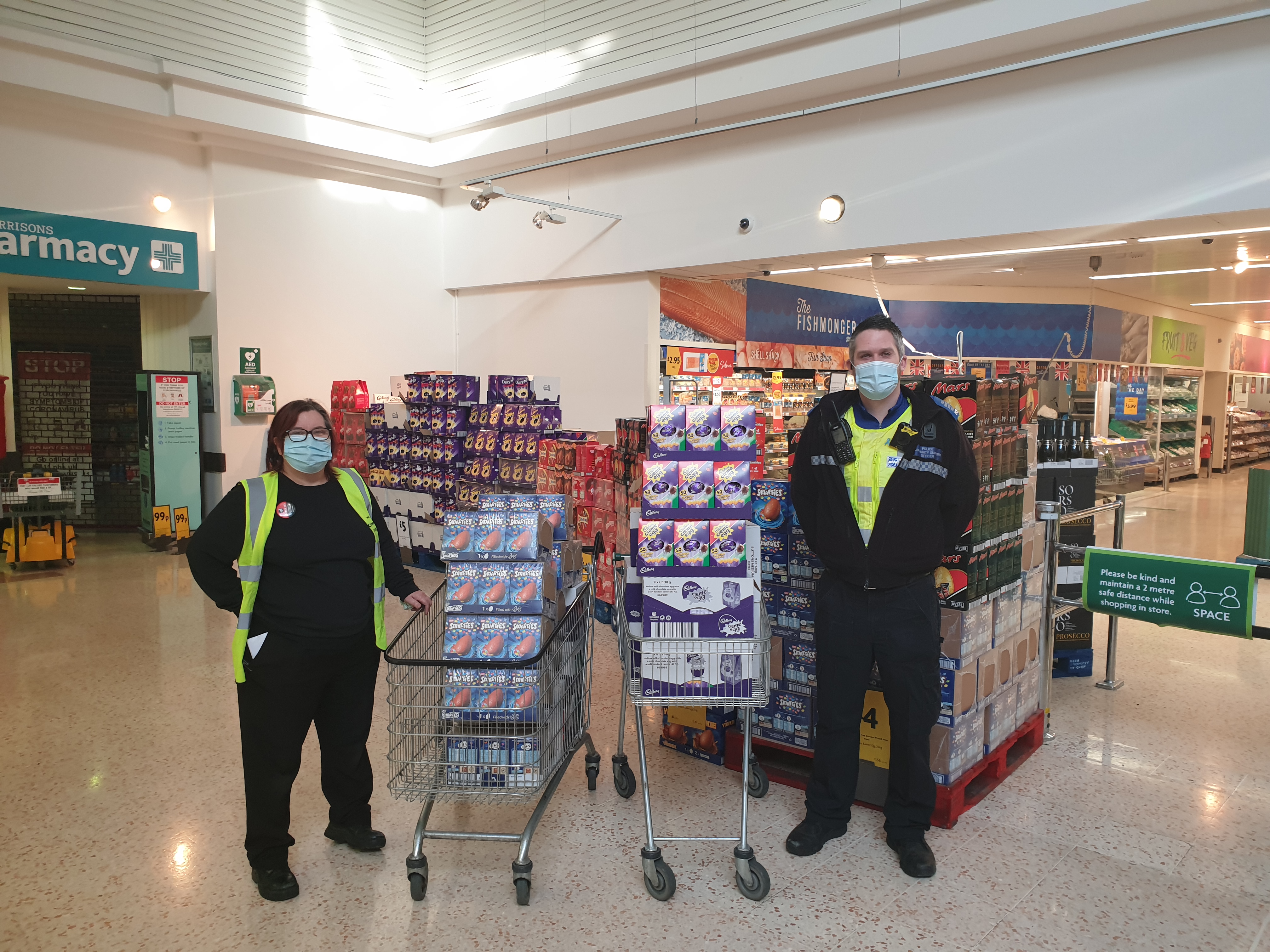 PCSO Chris Stone collecting Easter Eggs