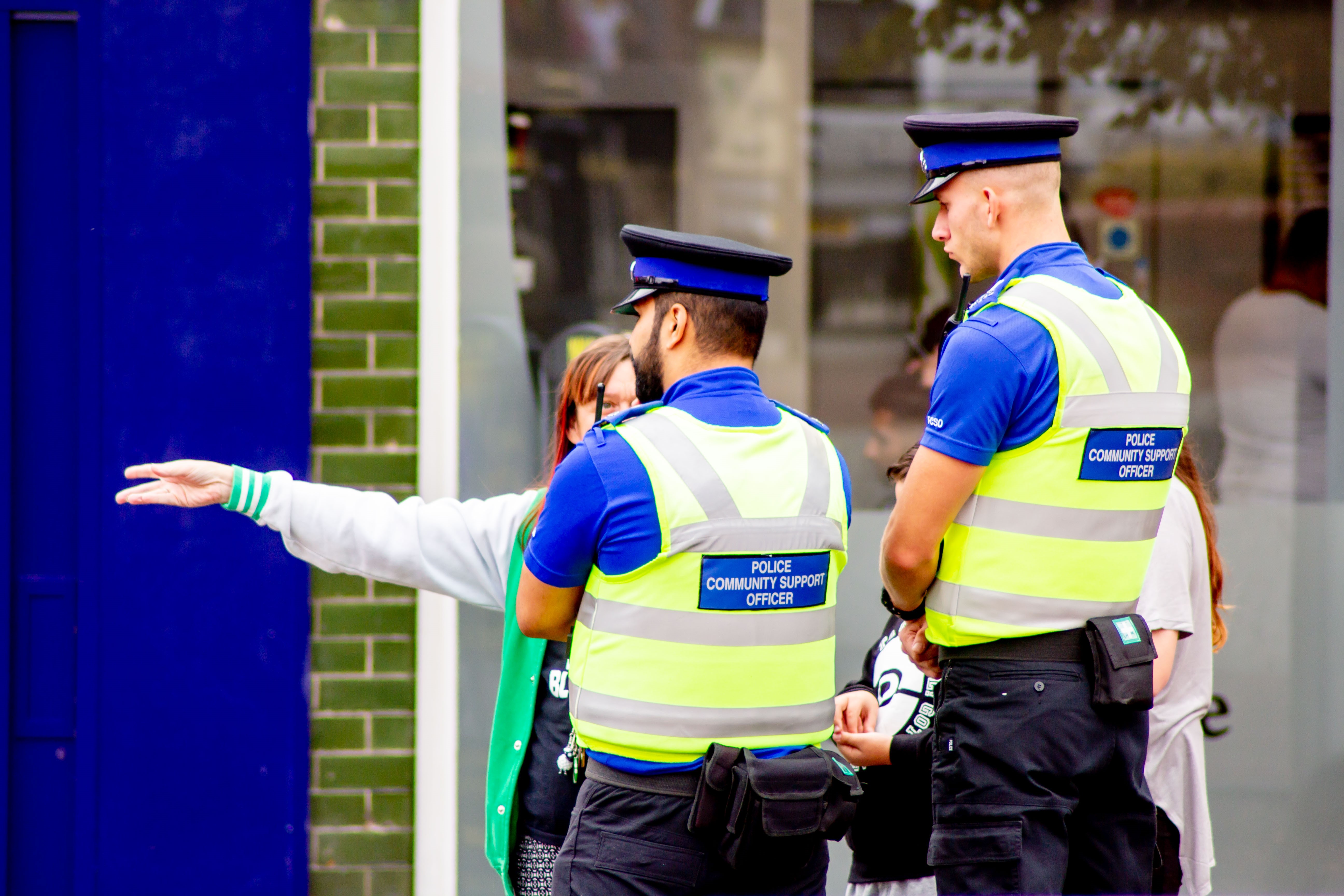 two PCSOs talking to a member of the public in Cannock