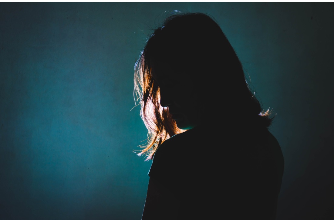 Stock image of a woman in silhouette