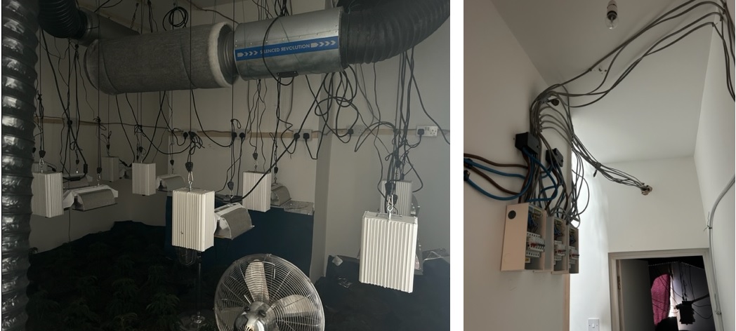 Composite image of equipment found at the grow site