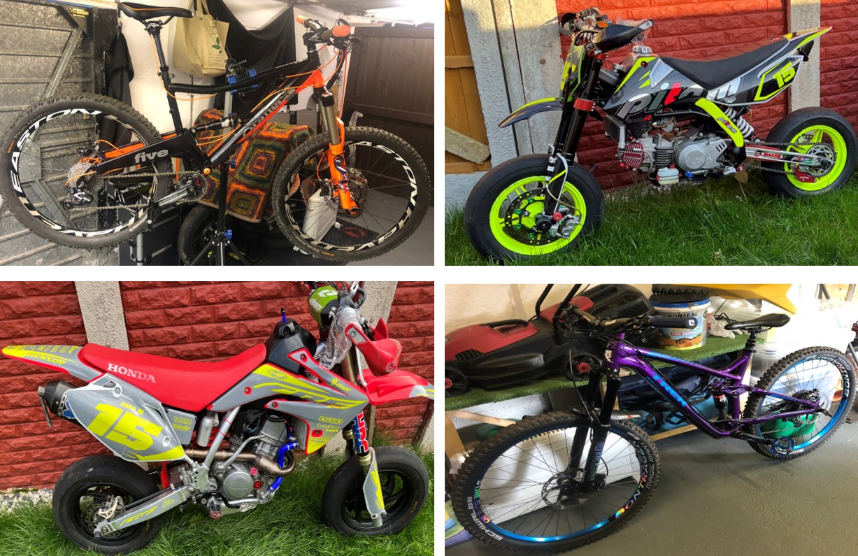 pushbikes and motorbikes 