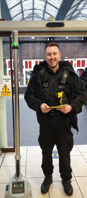An officer during the operation.