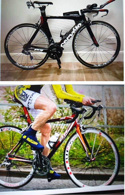 A composite image of two of the stolen bikes 