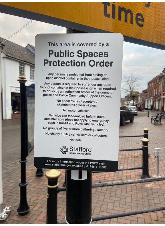 Signage along High Street, Stone
