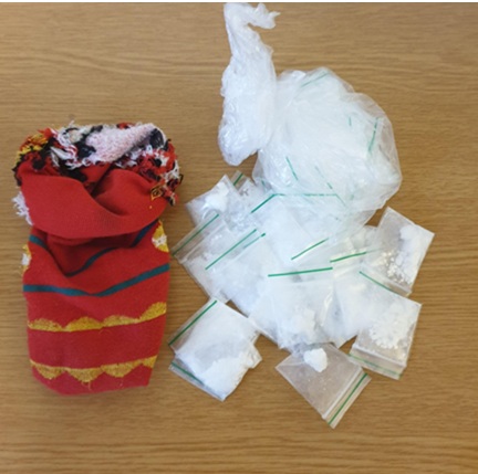 The sock containing drugs