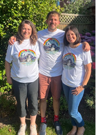 The sibling trio - L-R Clare, Steve and Emma