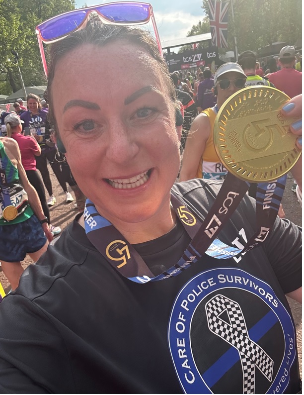 PCSO Dale with her marathon medal