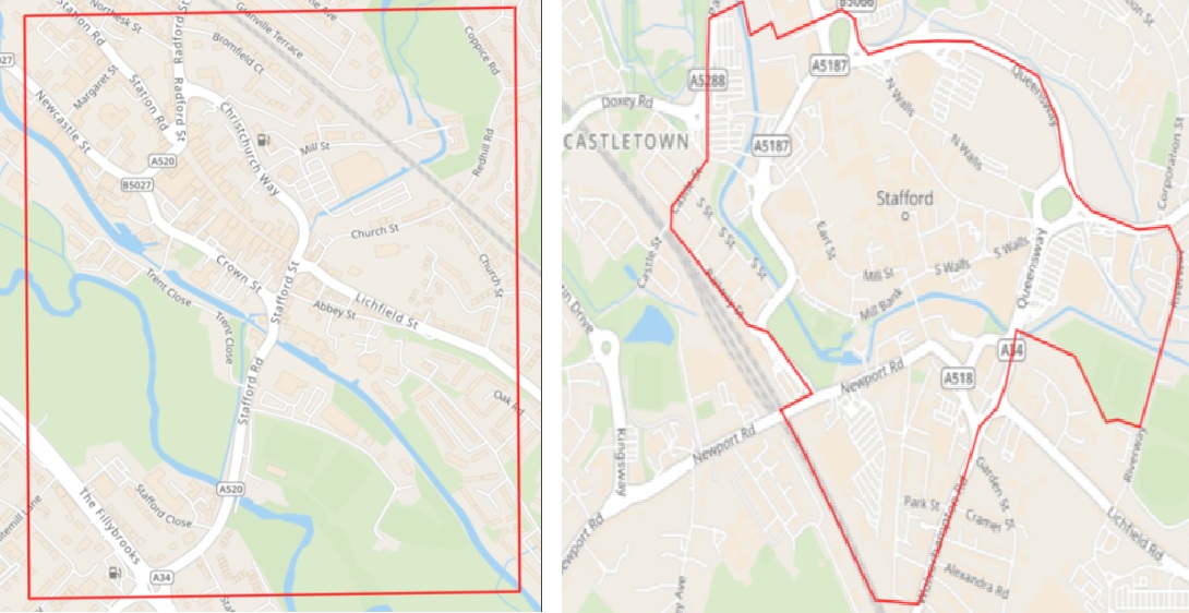 Maps of affected areas